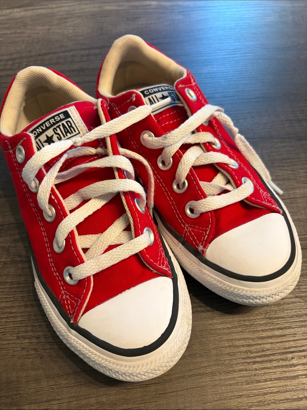 Converse Kids Red Low Top Canvas Sneakers